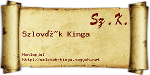 Szlovák Kinga névjegykártya