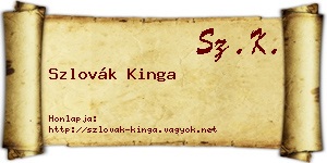 Szlovák Kinga névjegykártya