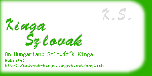 kinga szlovak business card